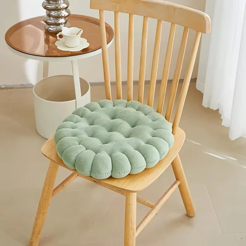 Large Soft Cookie-Shaped Cushion for Floor Chairs, Plush Seat Pad with Comfortable Backrest, Cozy Decorative Pillow for Tatami