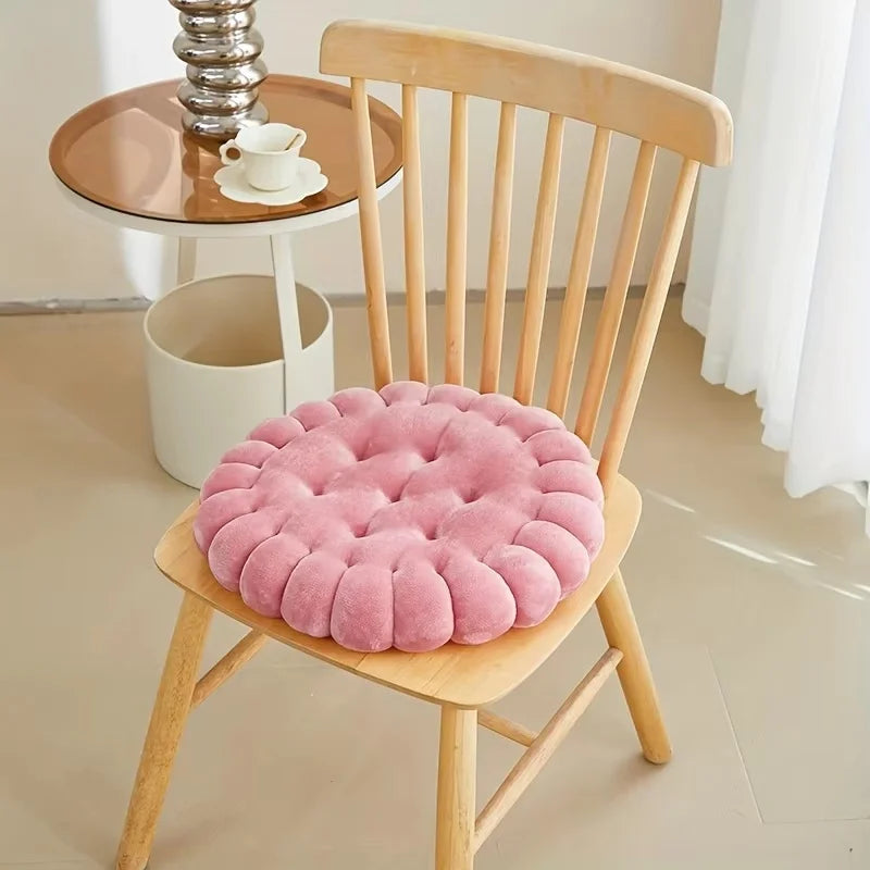 Large Soft Cookie-Shaped Cushion for Floor Chairs, Plush Seat Pad with Comfortable Backrest, Cozy Decorative Pillow for Tatami
