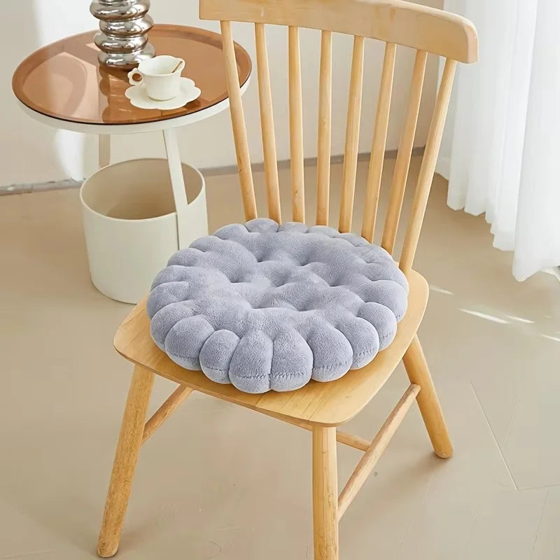Large Soft Cookie-Shaped Cushion for Floor Chairs, Plush Seat Pad with Comfortable Backrest, Cozy Decorative Pillow for Tatami