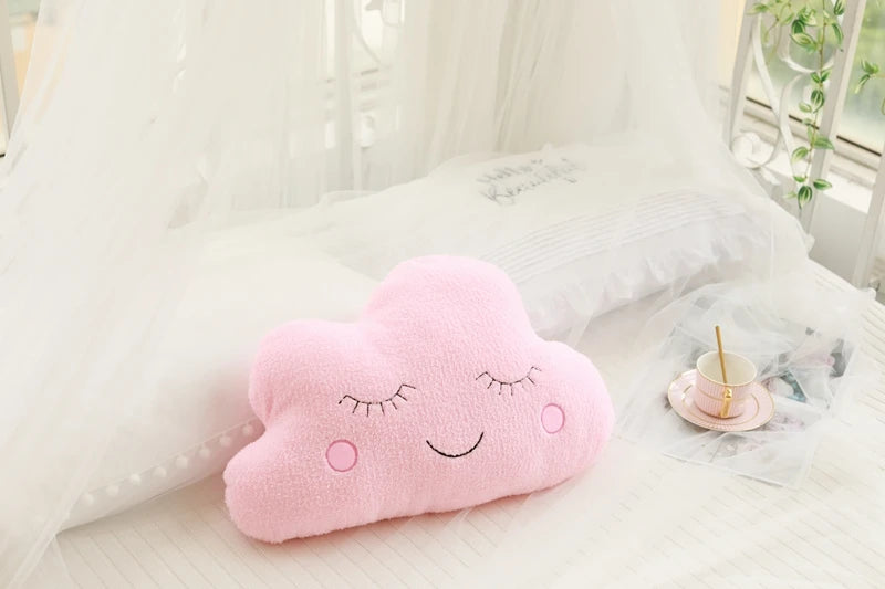 New Stuffed Cloud Moon Star Raindrop Plush Pillow Soft Cushion Toys For Children Baby Kids Girl Christmas Gift Room Car Decor