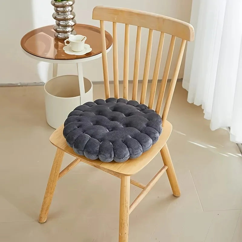 Large Soft Cookie-Shaped Cushion for Floor Chairs, Plush Seat Pad with Comfortable Backrest, Cozy Decorative Pillow for Tatami