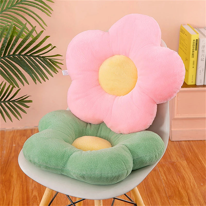 12/35cm Stuffed Five Petal Flower Cushion Girly Room Decor Sunflower Pillow Bay Window Pink Flower Sit Bedroom Seat Pillow