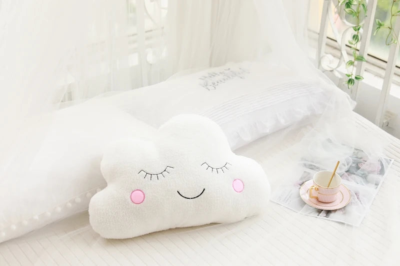 New Stuffed Cloud Moon Star Raindrop Plush Pillow Soft Cushion Toys For Children Baby Kids Girl Christmas Gift Room Car Decor