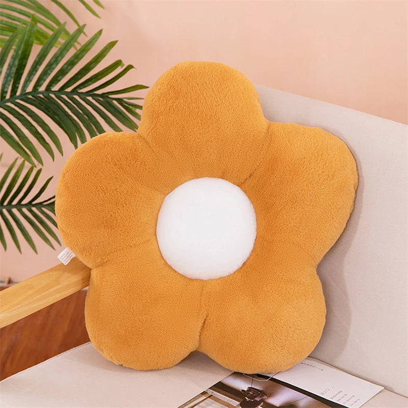 12/35cm Stuffed Five Petal Flower Cushion Girly Room Decor Sunflower Pillow Bay Window Pink Flower Sit Bedroom Seat Pillow