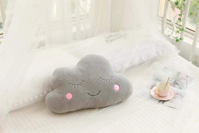 New Stuffed Cloud Moon Star Raindrop Plush Pillow Soft Cushion Toys For Children Baby Kids Girl Christmas Gift Room Car Decor