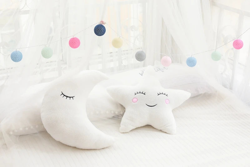 New Stuffed Cloud Moon Star Raindrop Plush Pillow Soft Cushion Toys For Children Baby Kids Girl Christmas Gift Room Car Decor