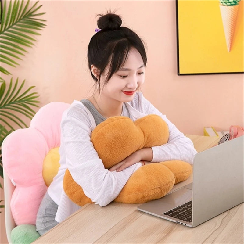 12/35cm Stuffed Five Petal Flower Cushion Girly Room Decor Sunflower Pillow Bay Window Pink Flower Sit Bedroom Seat Pillow