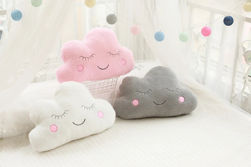 New Stuffed Cloud Moon Star Raindrop Plush Pillow Soft Cushion Toys For Children Baby Kids Girl Christmas Gift Room Car Decor