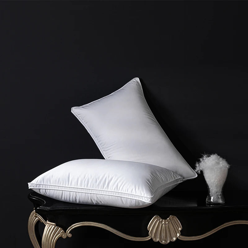20x26 Inch Goose Down Sleeping Pillow Hypoallergenic Breathable Luxury Home Bed Sleep Pillow