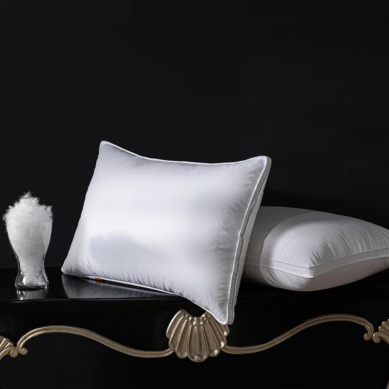 20x26 Inch Goose Down Sleeping Pillow Hypoallergenic Breathable Luxury Home Bed Sleep Pillow