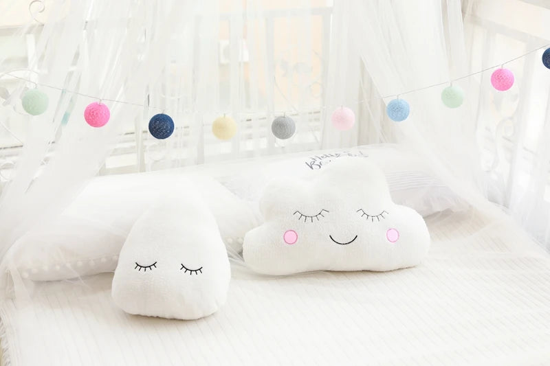New Stuffed Cloud Moon Star Raindrop Plush Pillow Soft Cushion Toys For Children Baby Kids Girl Christmas Gift Room Car Decor