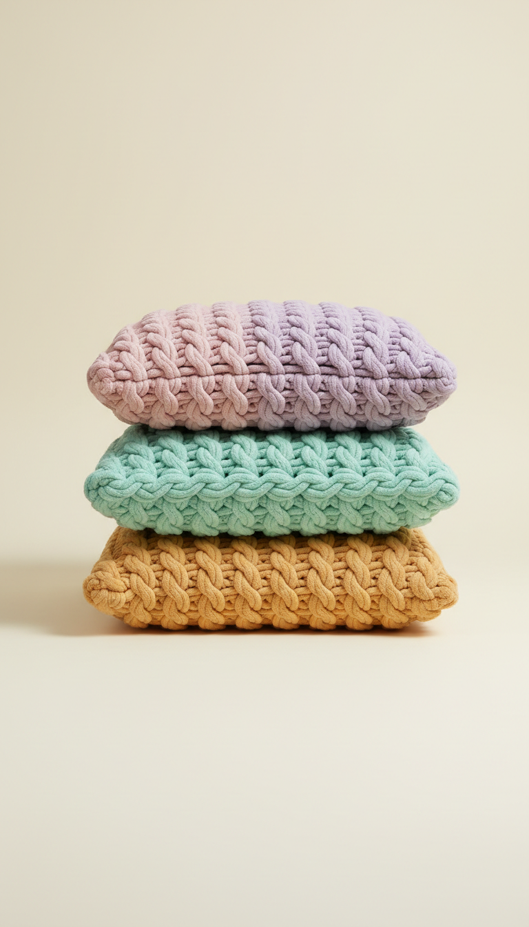 Mint spritz chunky knit pillow