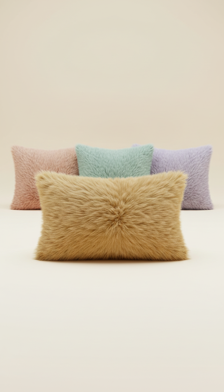 Golden honey faux fur pillow