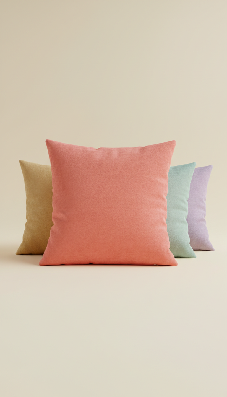 Coral pop velvet pillow